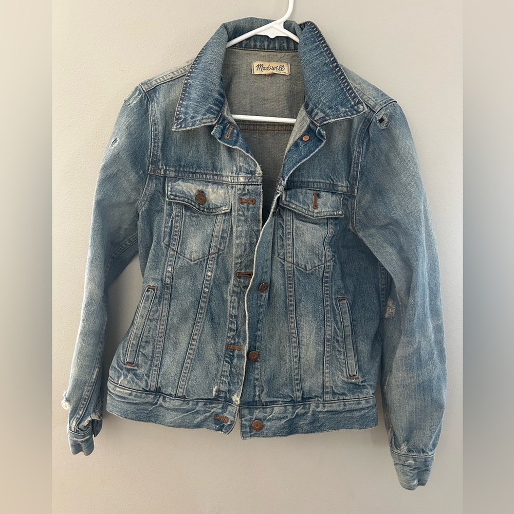 Madewell distressed, jean jacket
